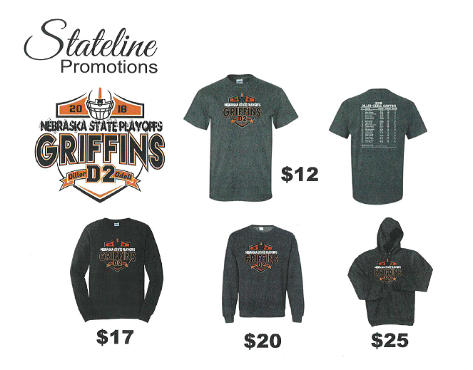 DillerOdell Football State Playoffs TShirt Order Forms